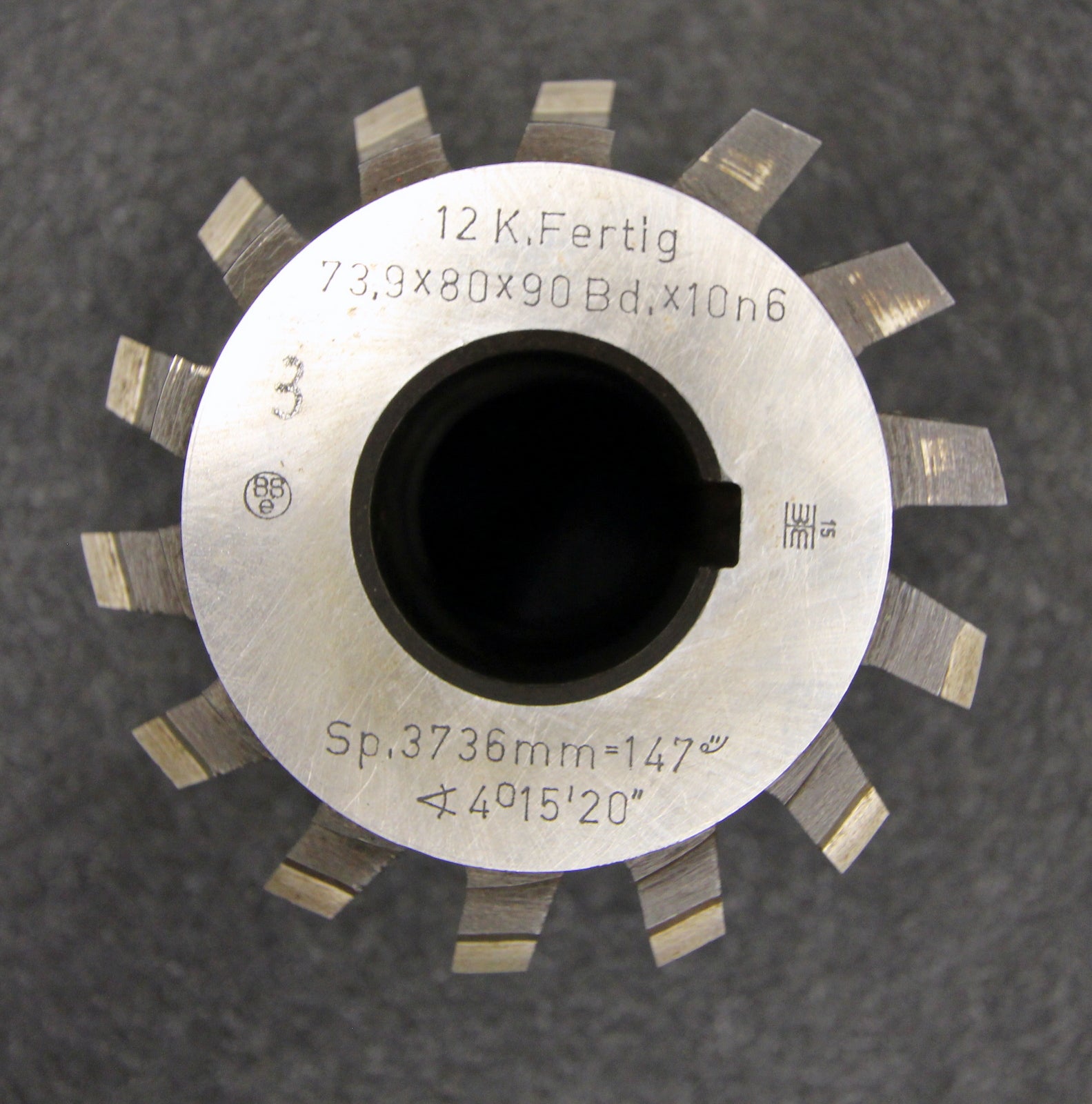 Bild des Artikels Keilwellenwälzfräser-spline-hob-12-Keile-73,9-x-80-x-90-mit-Höcker-Ø95x90xØ32mm