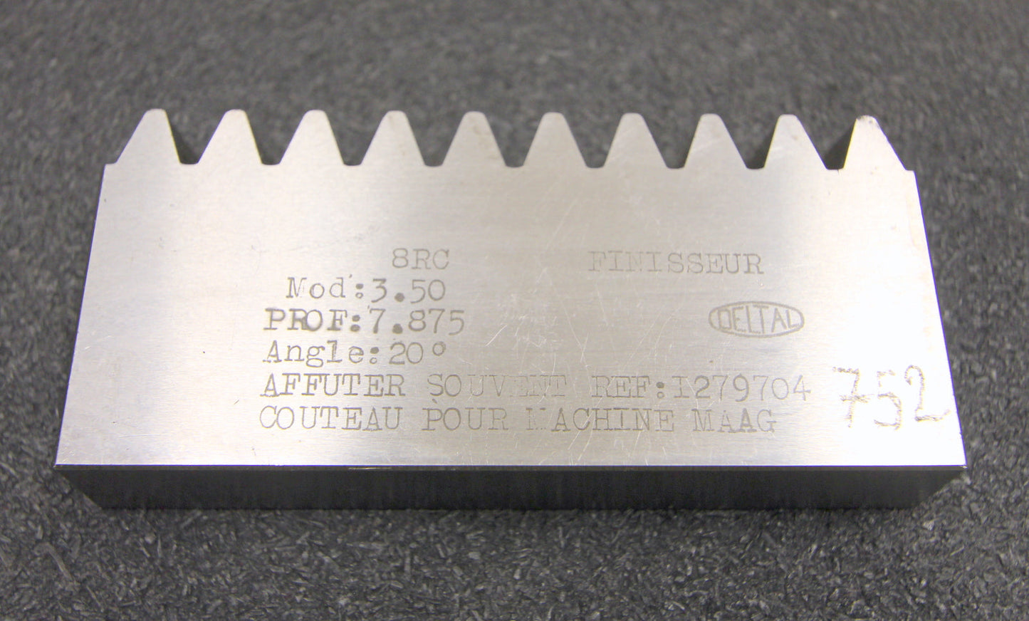 DELTAL Hobelkamm rack cutter f. MAAG-Wälzhobelmaschinen m= 3,50 Angle 20° 110x20mm