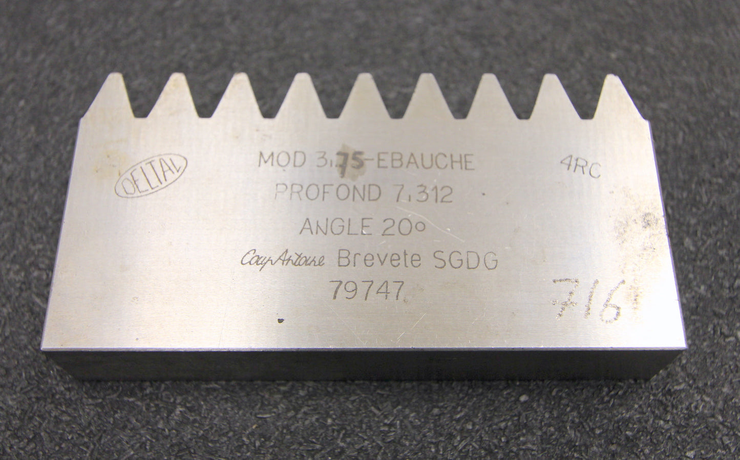 DELTAL Hobelkamm rack cutter m= 3,75 Angle 20°