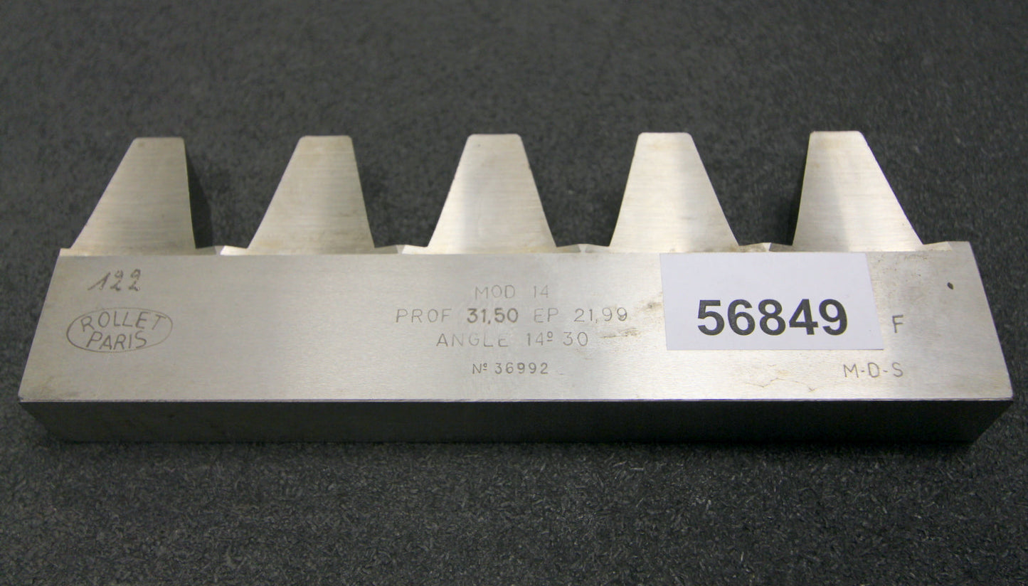Bild des Artikels ROLLET-PARIS-Hobelkamm-rack-cutter-für-MAAG-Wälzhobelmaschinen-m=-14-EGW-14°30