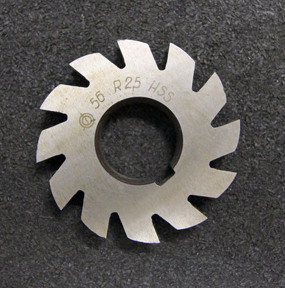 Bild des Artikels Halbrund-Formfräser-konkav-Radiusfräser-Radius-2,5mm---56x10x22mm-12-Spannuten