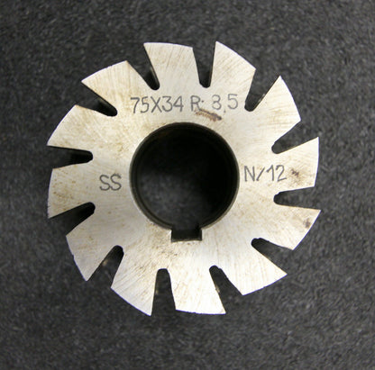 Bild des Artikels Halbrund-Formfräser-konkav-Radiusfräser-Radius-8,5mm---75x34x27mm-12-Spannuten