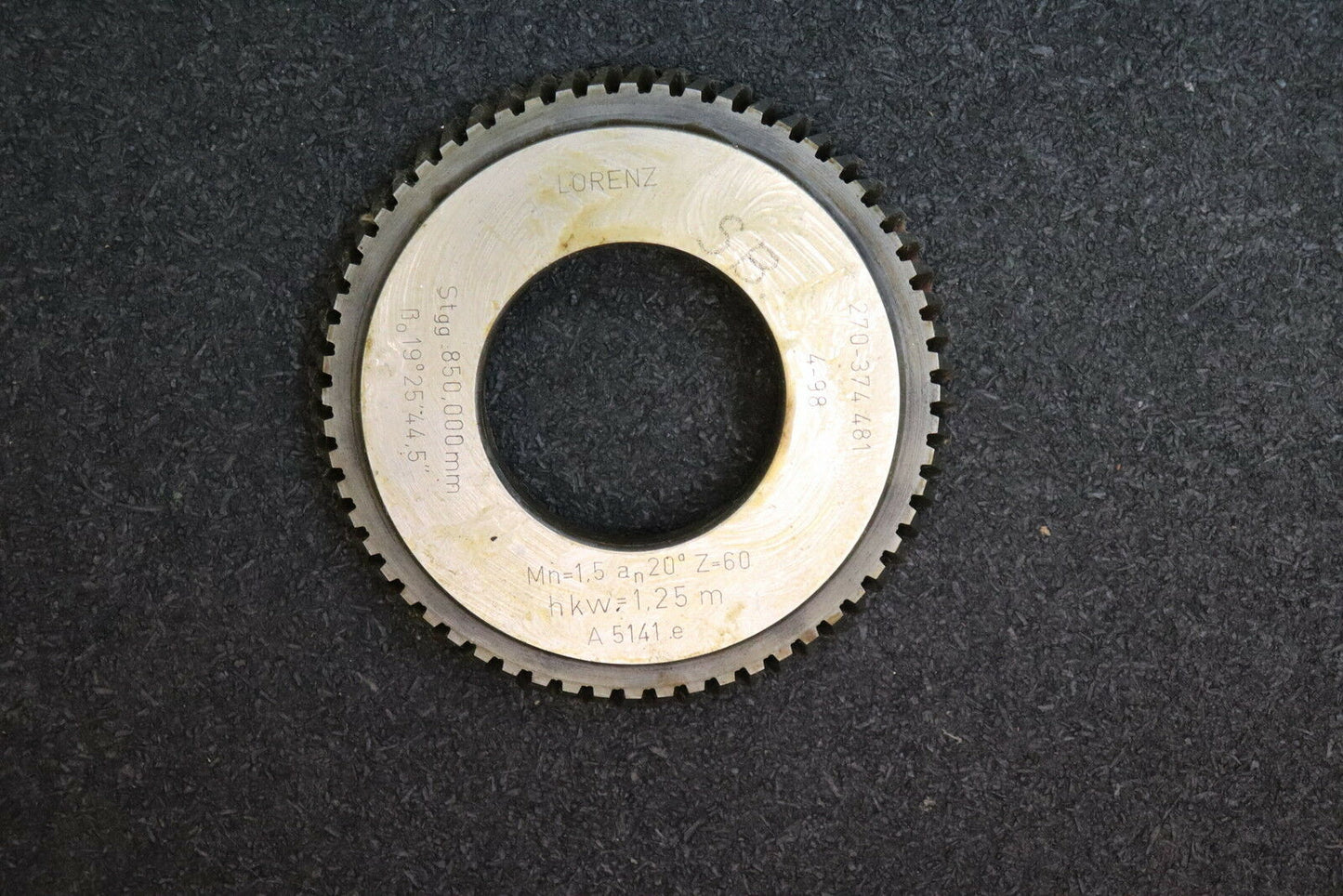 LORENZ Scheibenschneidrad für Schrägverzahnung m= 1,5mm 20° EGW hkw=1,25xm