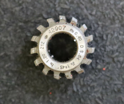 MIKRON Vollstahl-Wälzfräser No. 42907 m= 0,40 ho= 1,20 D5,64 Z12 - Ø18x10xØ8mm