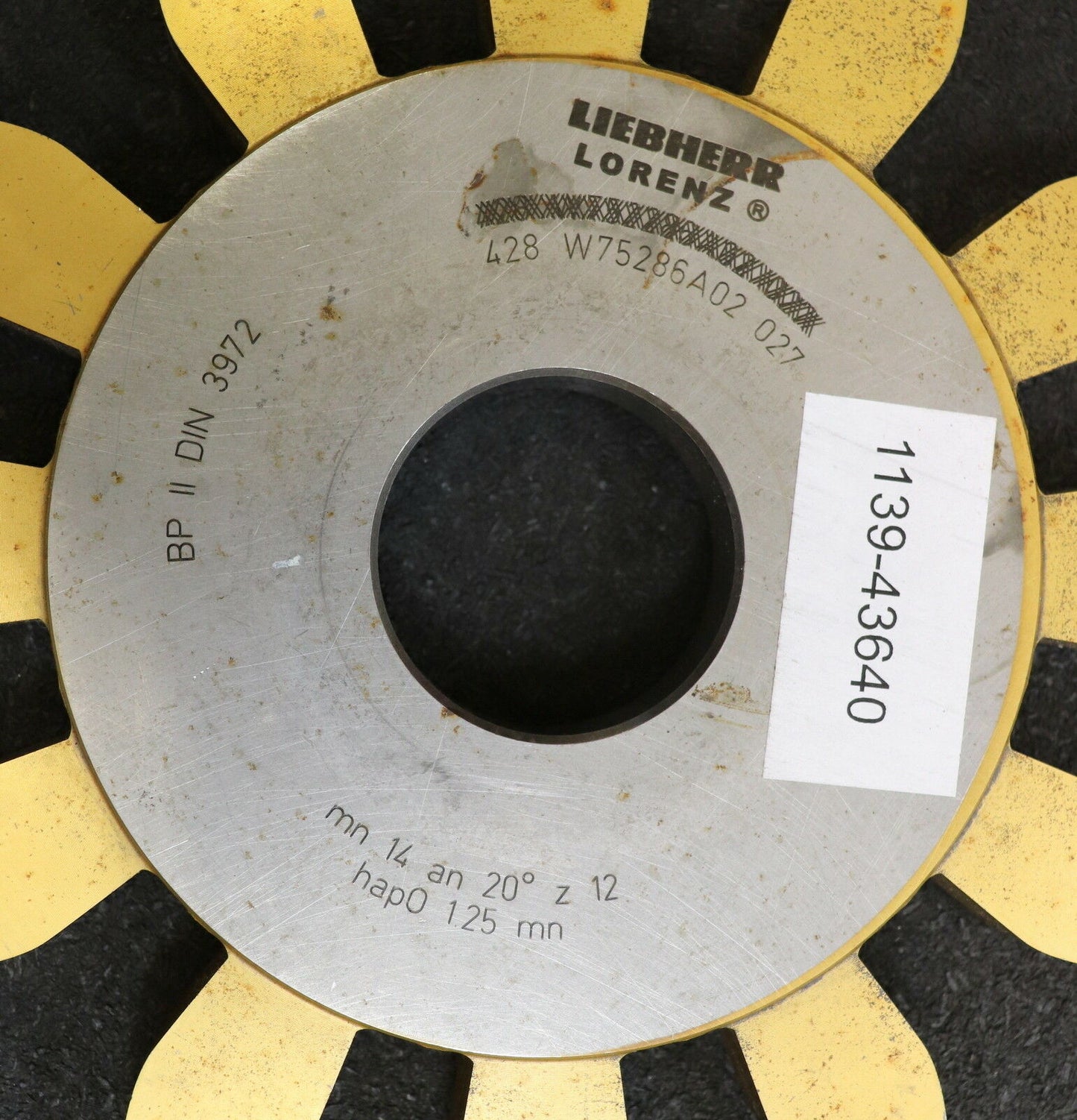 LORENZ Scheibenschneidrad m= 14,0mm haP0=1,25x mn DIN 3972 BP II Z= 14 Da=212mm
