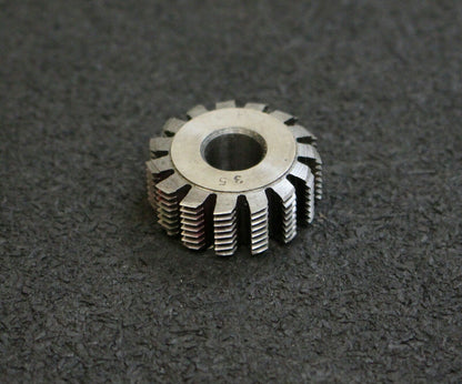 KÖPFER Vollstahl-Wälzfräser m= 0,35mm DIN58400 20° EGW 1gg. rechts 15 Spannuten