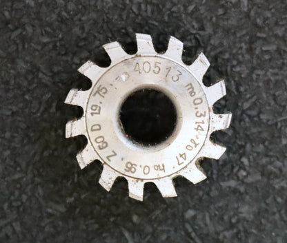 MIKRON Vollstahl-Wälzfräser No. 40513 m= 0,314 ho= 0,95 D19,75 Z60 Ø24x10xØ8mm