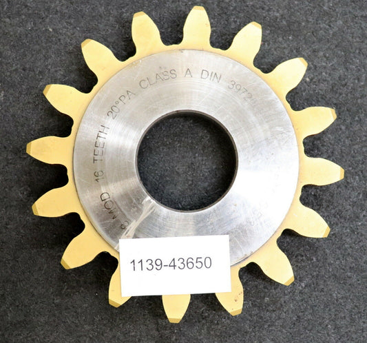 Scheibenschneidrad m= 8,0mm Z= 16 Da=146mm EGW 20° Qualität A HSS+TIN