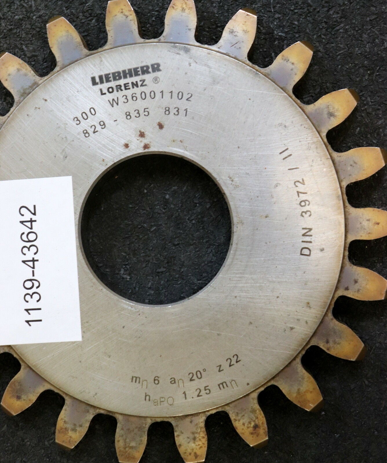 LORENZ Scheibenschneidrad m= 6,0mm haP0=1,25x mn DIN 3972 BP II Z= 22 Da=146mm