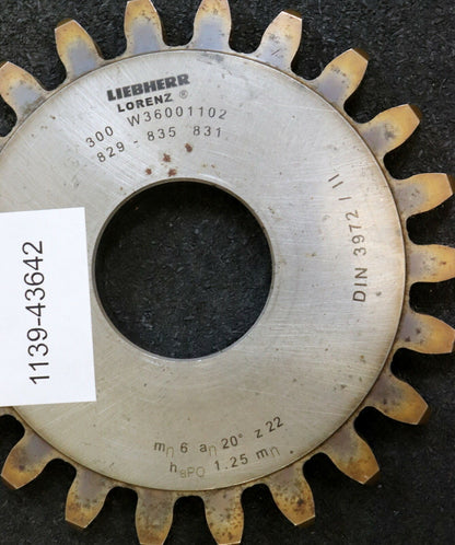 LORENZ Scheibenschneidrad m= 6,0mm haP0=1,25x mn DIN 3972 BP II Z= 22 Da=146mm