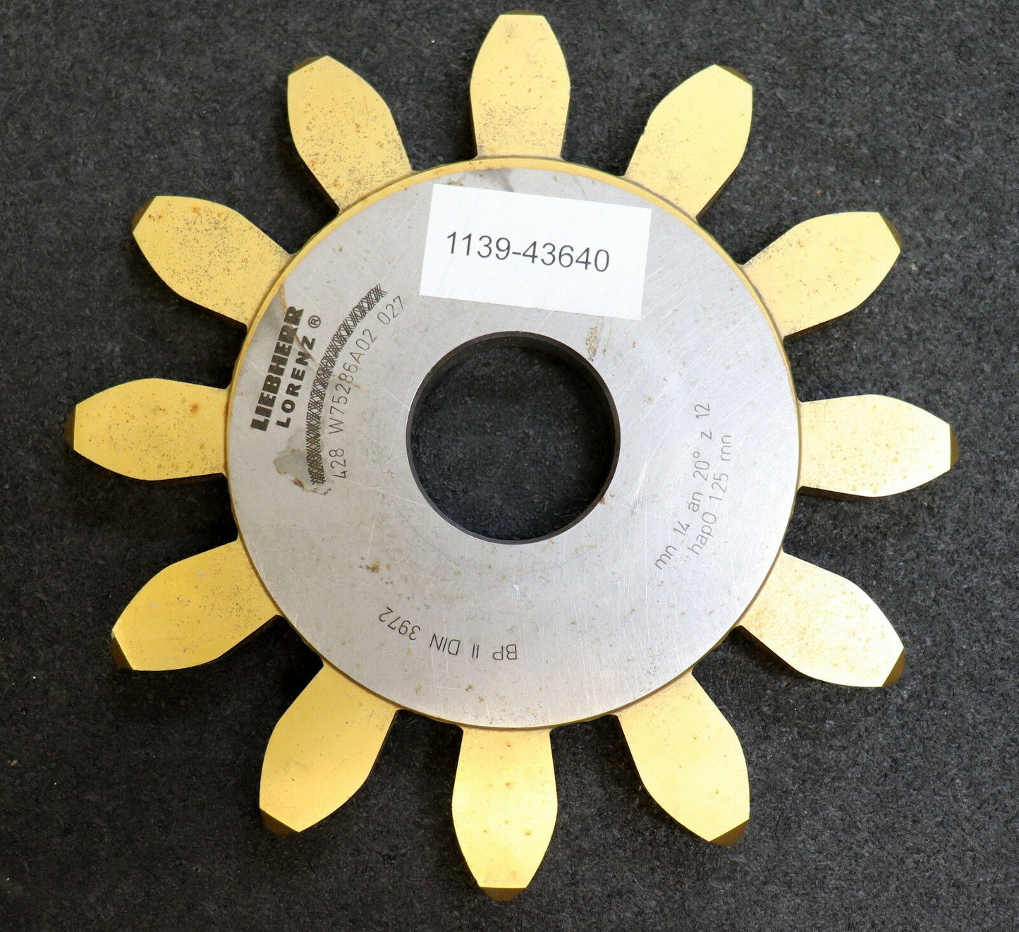 LORENZ Scheibenschneidrad m= 14,0mm haP0=1,25x mn DIN 3972 BP II Z= 14 Da=212mm