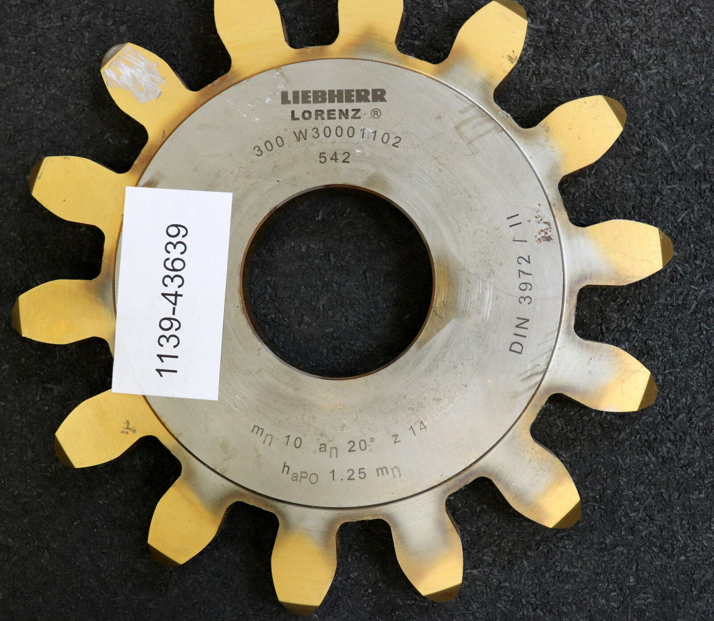 LORENZ Scheibenschneidrad m= 10,0mm haP0=1,25x mn DIN 3972 BP II Z= 14 Da=164mm