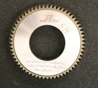 SAMPUTENSILI Scheibenschneidrad für Schrägverzahnung m= 1,5mm 20° EGW hkw=1,25xm