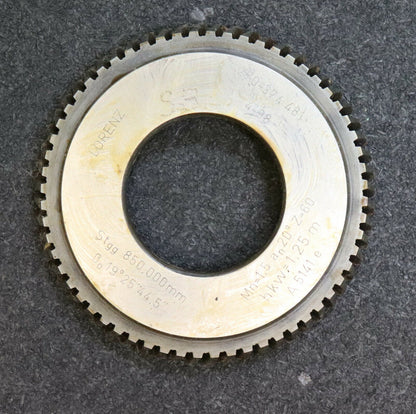 LORENZ Scheibenschneidrad für Schrägverzahnung m= 1,5mm 20° EGW hkw=1,25xm