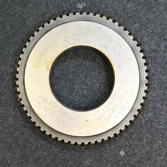 LORENZ Scheibenschneidrad für Schrägverzahnung m= 1,5mm 20° EGW hkw=1,25xm