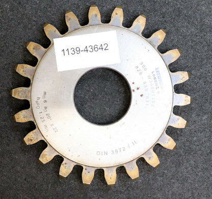 LORENZ Scheibenschneidrad m= 6,0mm haP0=1,25x mn DIN 3972 BP II Z= 22 Da=146mm