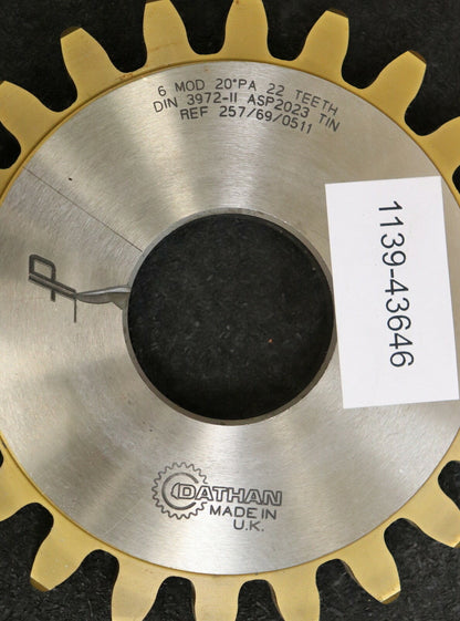 LORENZ Scheibenschneidrad m= 6,0mm DIN 3972 BP II Z= 22 Da=144mm EGW 20°