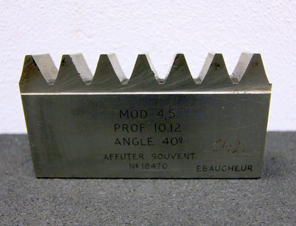 ROLLET PARIS Hobelkamm rack cutter MAAG-Wälzhobelmaschinen m= 4,5 Angle 20° 97x20mm