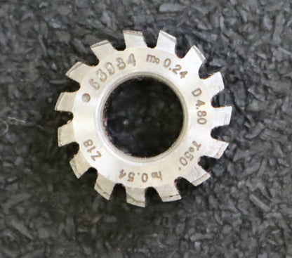 MIKRON Vollstahl-Wälzfräser No. 63984 m= 0,24 ho= 0,54 Abmessungen Ø18x7,3xØ8mm
