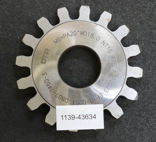 DTR Scheibenschneidrad m= 8mm Z= 16 Da=146mm EGW 20° WD18.0 NT16 Qualität A