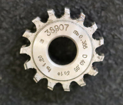 MIKRON Vollstahl-Wälzfräser No. 38907 m= 0,388 ho= 1,2 Abmessungen Ø24x10xØ8mm
