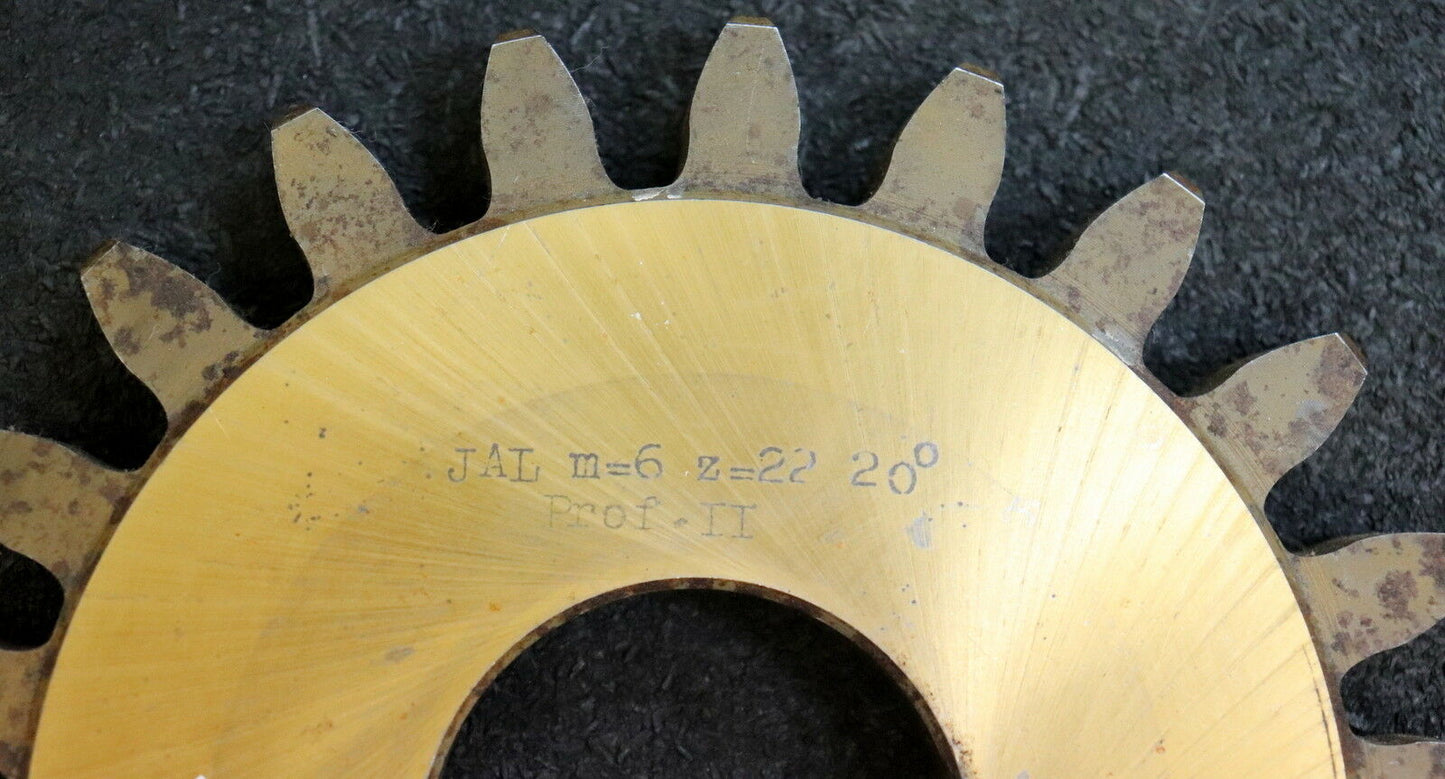 JAL Scheibenschneidrad m= 6,0mm DIN 3972 BP II Z= 22 Da=148mm EGW 20° Qualität A