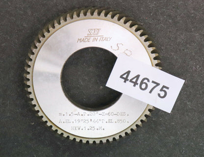 SAMPUTENSILI Scheibenschneidrad für Schrägverzahnung m= 1,5mm 20° EGW hkw=1,25xm