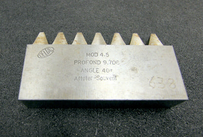 DELTAL Hobelkamm rack cutter m= 4,5 Angle 20° 100x20mm