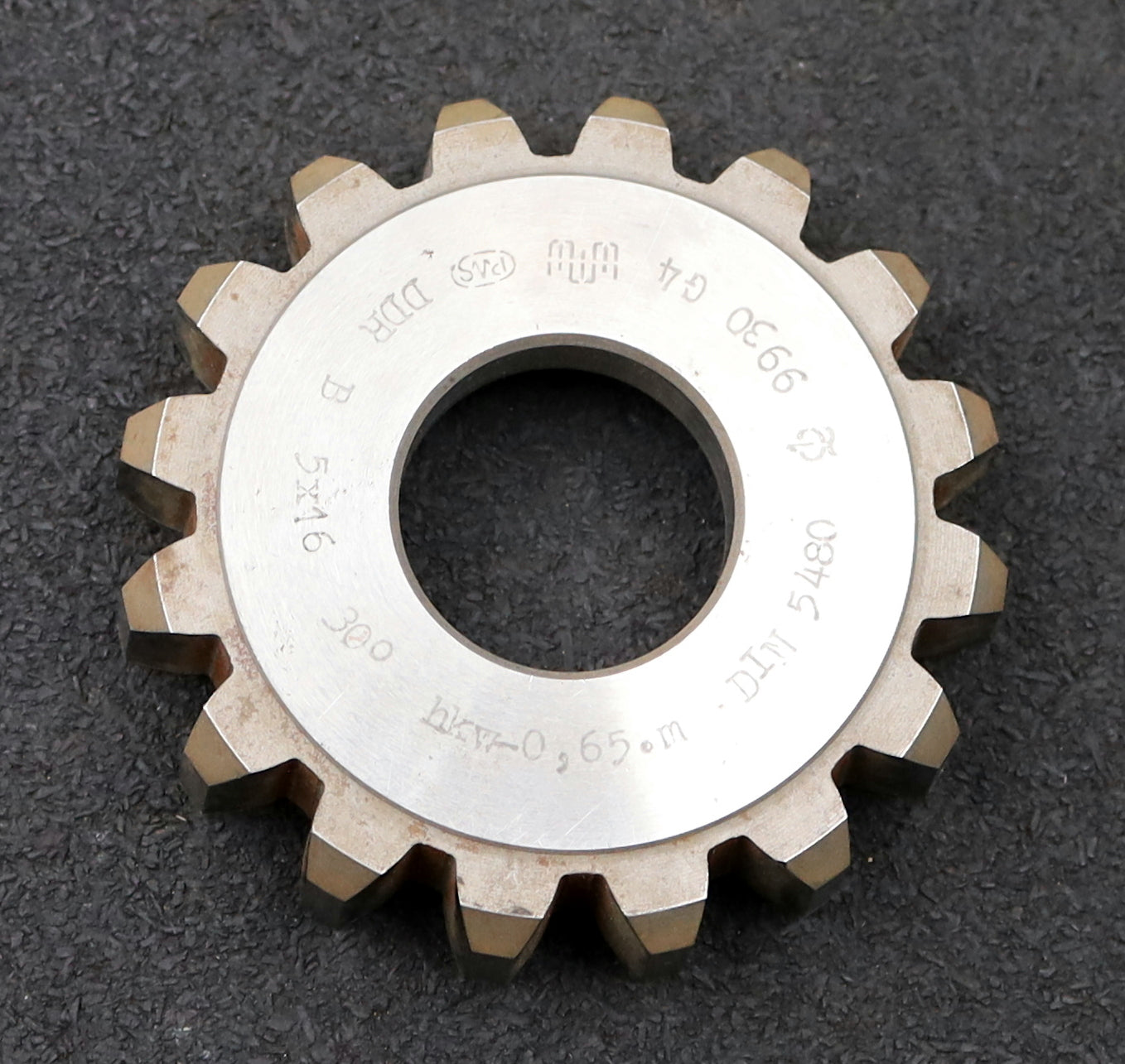 Bild des Artikels PWS-Scheibenschneidrad-für-Zahnwellen-DIN5480-m=5mm-EGW-30°-Z=16-Ø87x17xØ1-1/4"