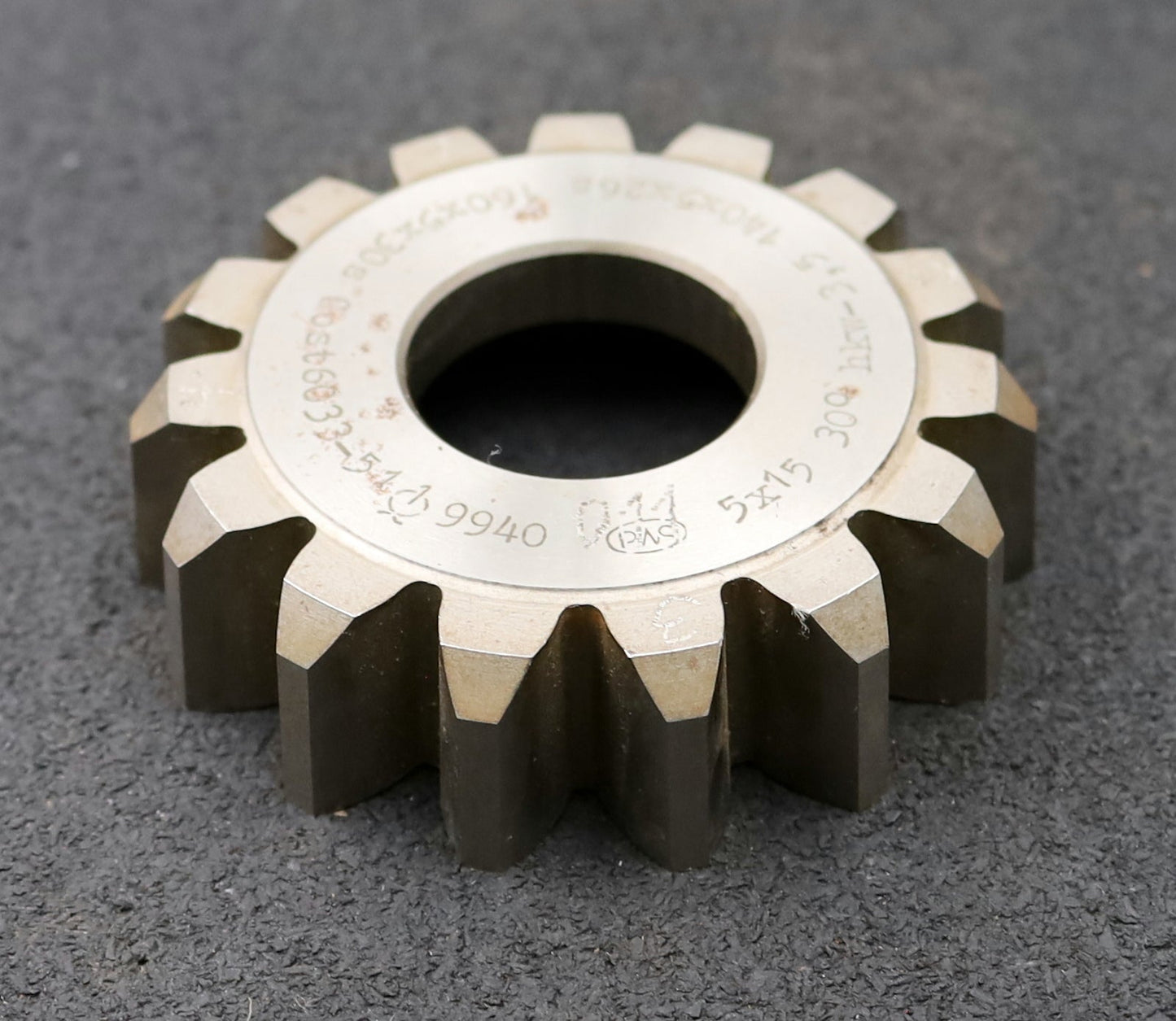 Bild des Artikels PWS-Scheibenschneidrad-für-Zahnwellen-DIN5480-m=5mm-EGW-30°-Z=15-Ø84x22xØ1-1/4"