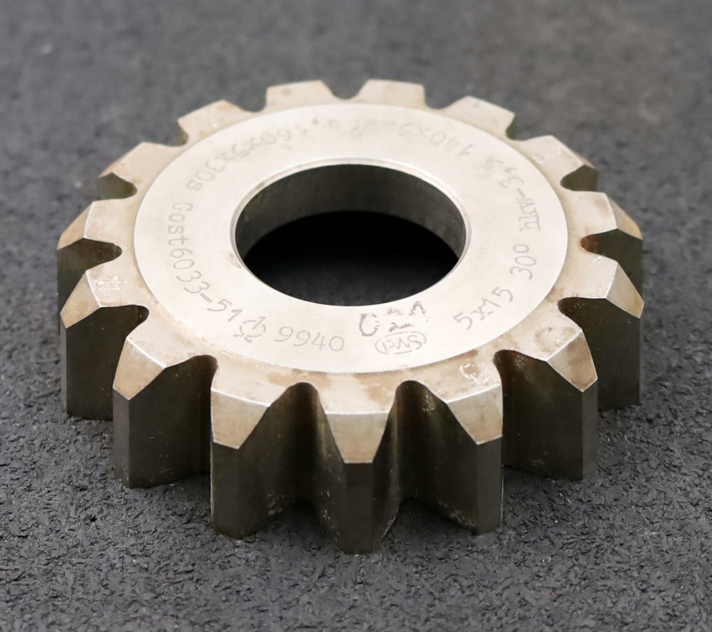Bild des Artikels PWS-Scheibenschneidrad-für-Zahnwellen-DIN5480-m=5mm-EGW-30°-Z=15-Ø84x20xØ1-1/4"
