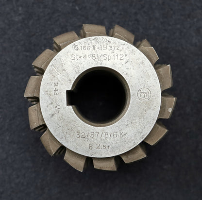 Bild des Artikels JER-Keilwellen-Wälzfräser-6-Keile-32x37x8mm-mit-Höcker-Fertigfräser-mit-LKN