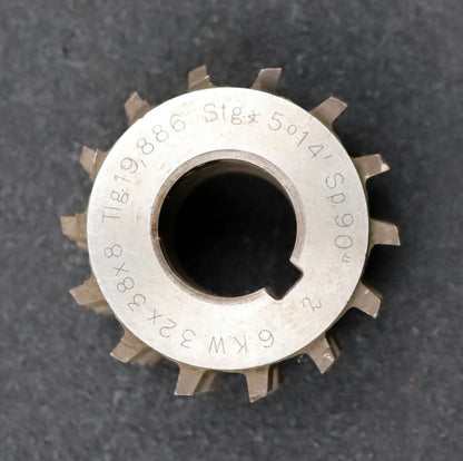 Bild des Artikels H.F.Schnicke-Keilwellen-Wälzfräser-spline-hob-6-Keile-32x38x8mm-Höcker-1gg.Re