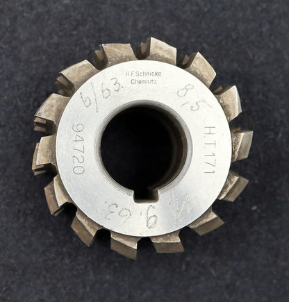 Bild des Artikels H.F.Schnicke-Keilwellen-Wälzfräser-spline-hob-6-Keile-32x38x8mm-mit-Höcker-HSS