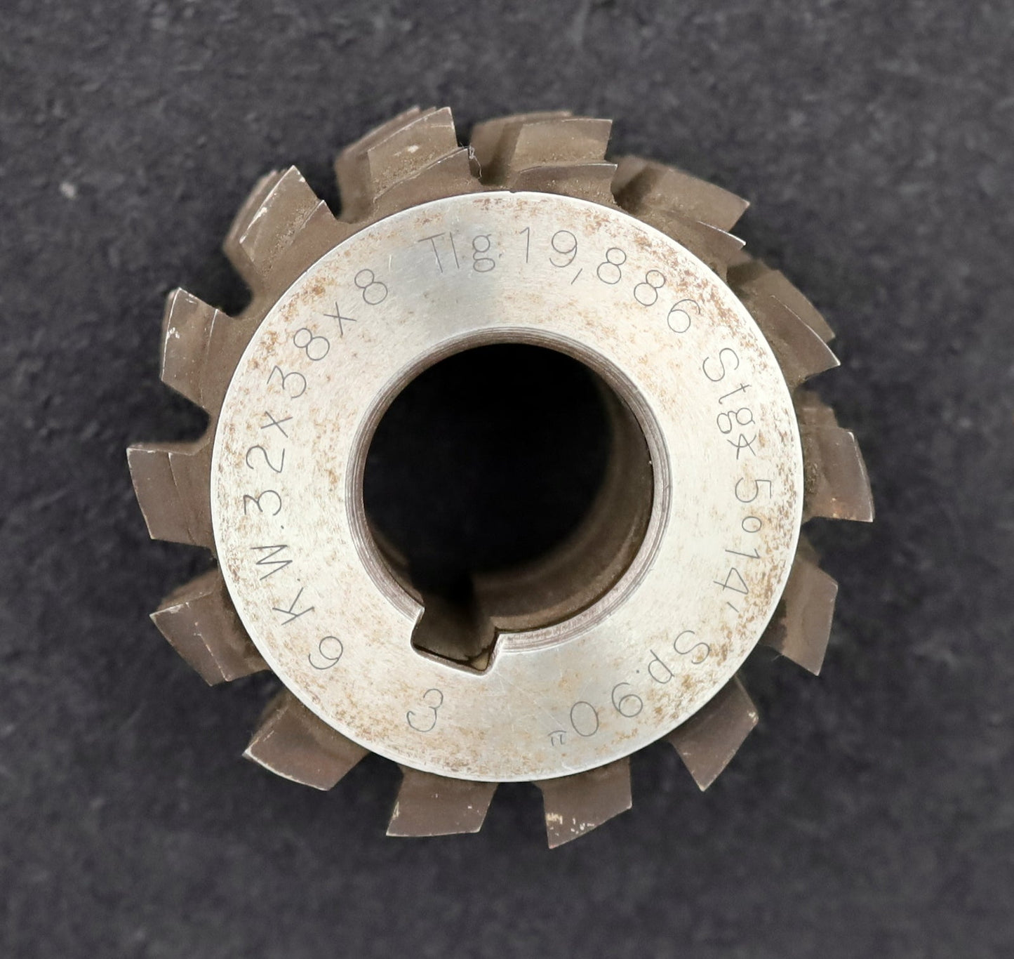 Bild des Artikels H.F.Schnicke-Keilwellen-Wälzfräser-spline-hob-6-Keile-32x38x8mm-mit-Höcker-HSS