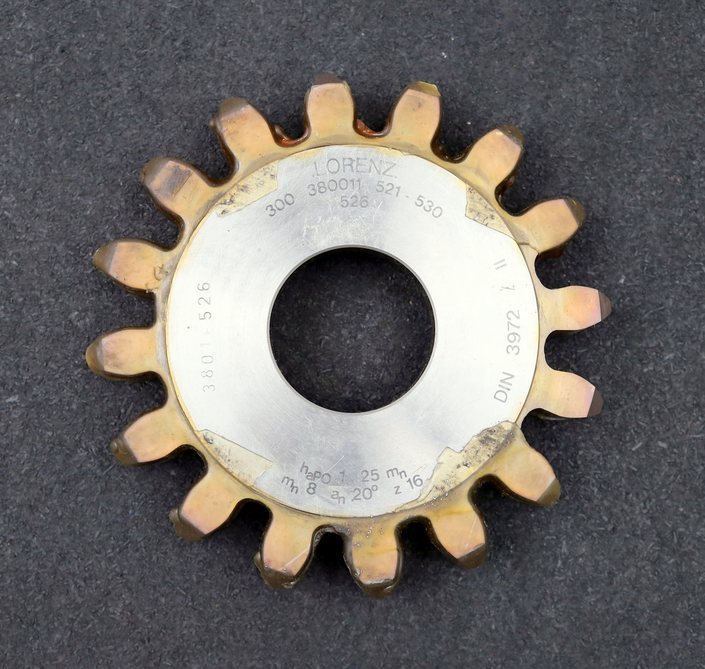 Bild des Artikels LORENZ-Scheibenschneidrad-gear-shaper-m=-8mm-EGW=-20°-Z=-16-haP0-1,25mn