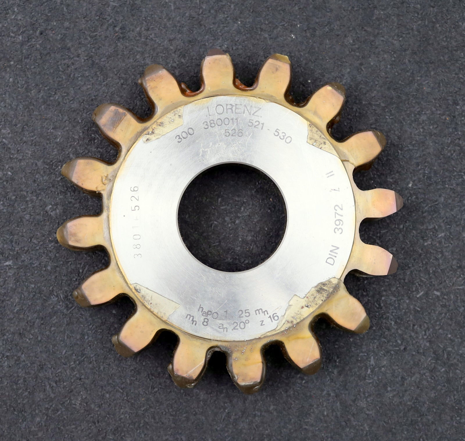 Bild des Artikels LORENZ-Scheibenschneidrad-gear-shaper-m=-8mm-EGW=-20°-Z=-16-haP0-1,25mn