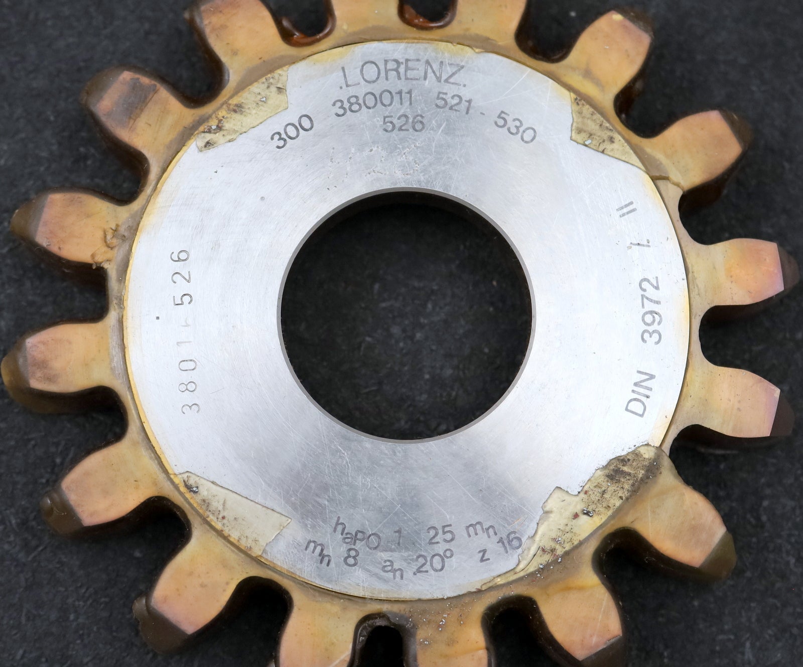 Bild des Artikels LORENZ-Scheibenschneidrad-gear-shaper-m=-8mm-EGW=-20°-Z=-16-haP0-1,25mn