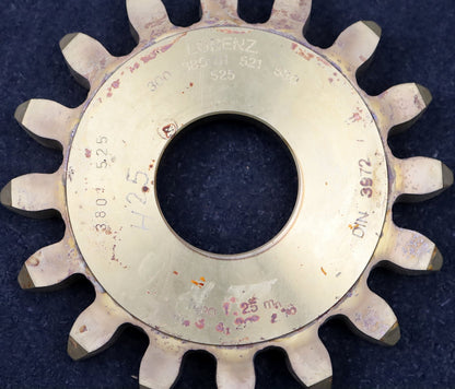 Bild des Artikels LORENZ-Scheibenschneidrad-gear-shaper-m=-8mm-EGW=-20°-Z=-16-haP0-1,25mn-BP-II