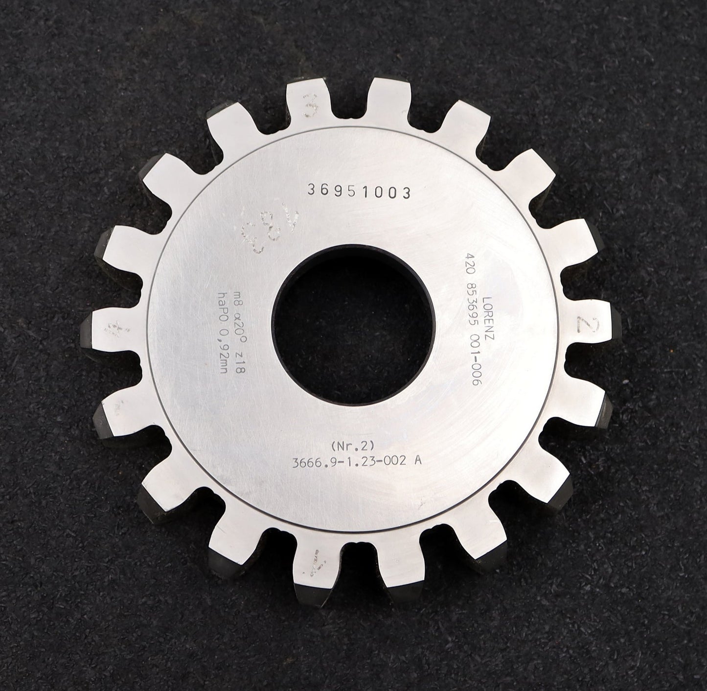 Bild des Artikels LORENZ-Scheibenschneidrad-m=-8mm-EGW=-20°-Z=-18-haP0-0,92mn-Qualität-A