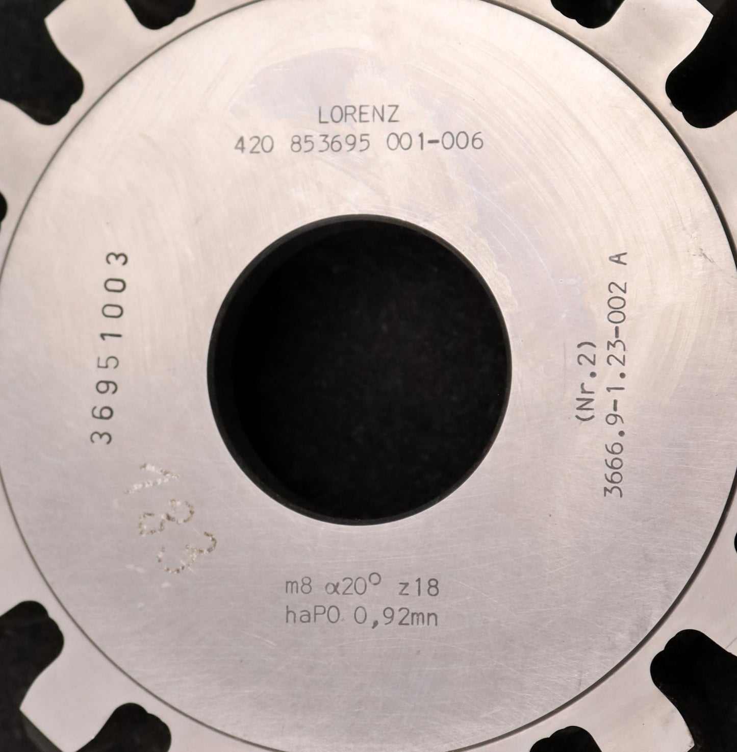 Bild des Artikels LORENZ-Scheibenschneidrad-m=-8mm-EGW=-20°-Z=-18-haP0-0,92mn-Qualität-A
