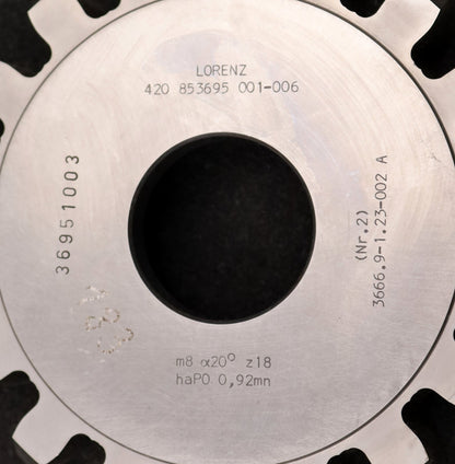 Bild des Artikels LORENZ-Scheibenschneidrad-m=-8mm-EGW=-20°-Z=-18-haP0-0,92mn-Qualität-A