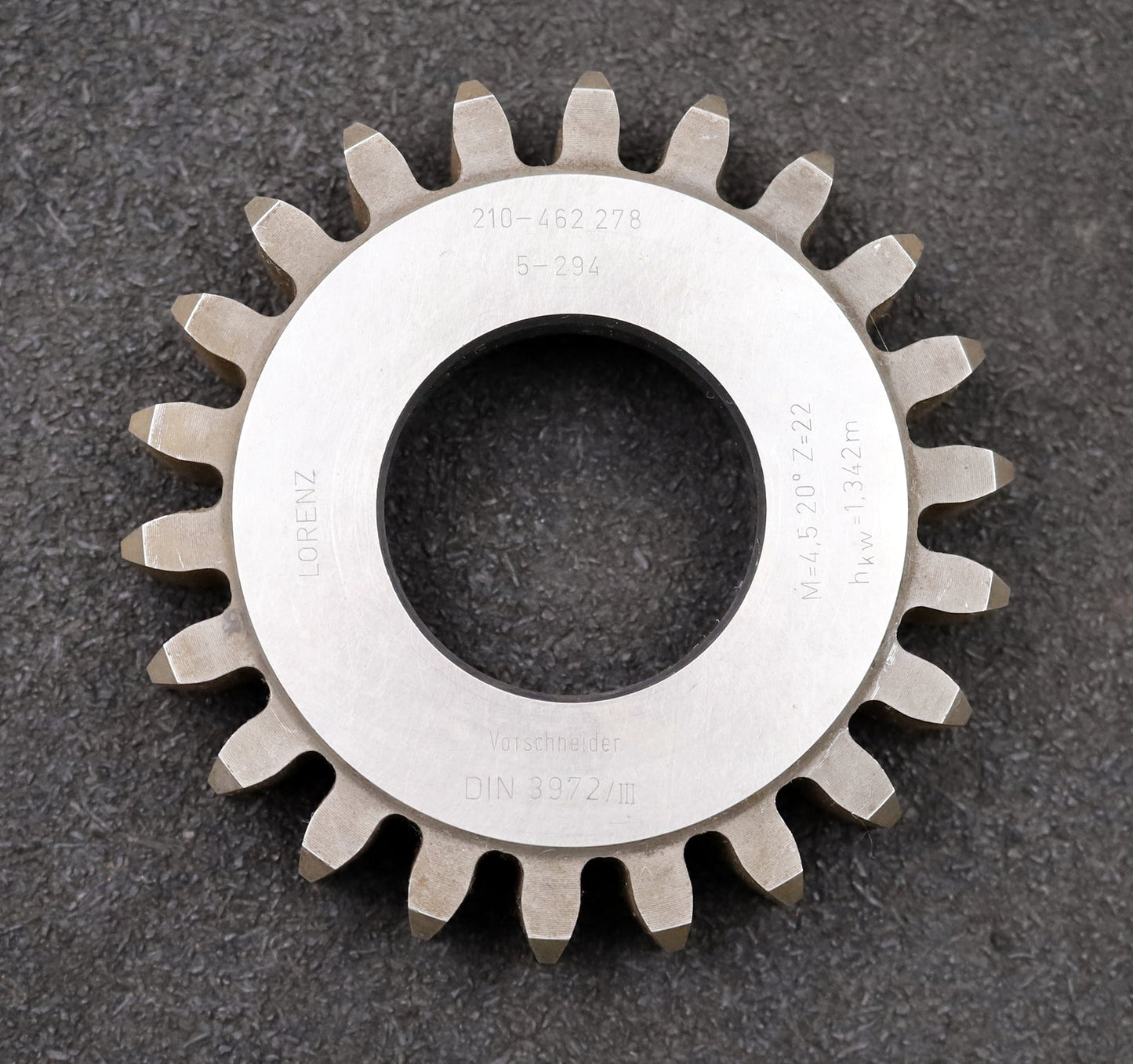 Bild des Artikels LORENZ-Scheibenschneidrad-gear-shaper-m=-4,5mm-EGW=-20°-Z=-22-hkw-1,342m