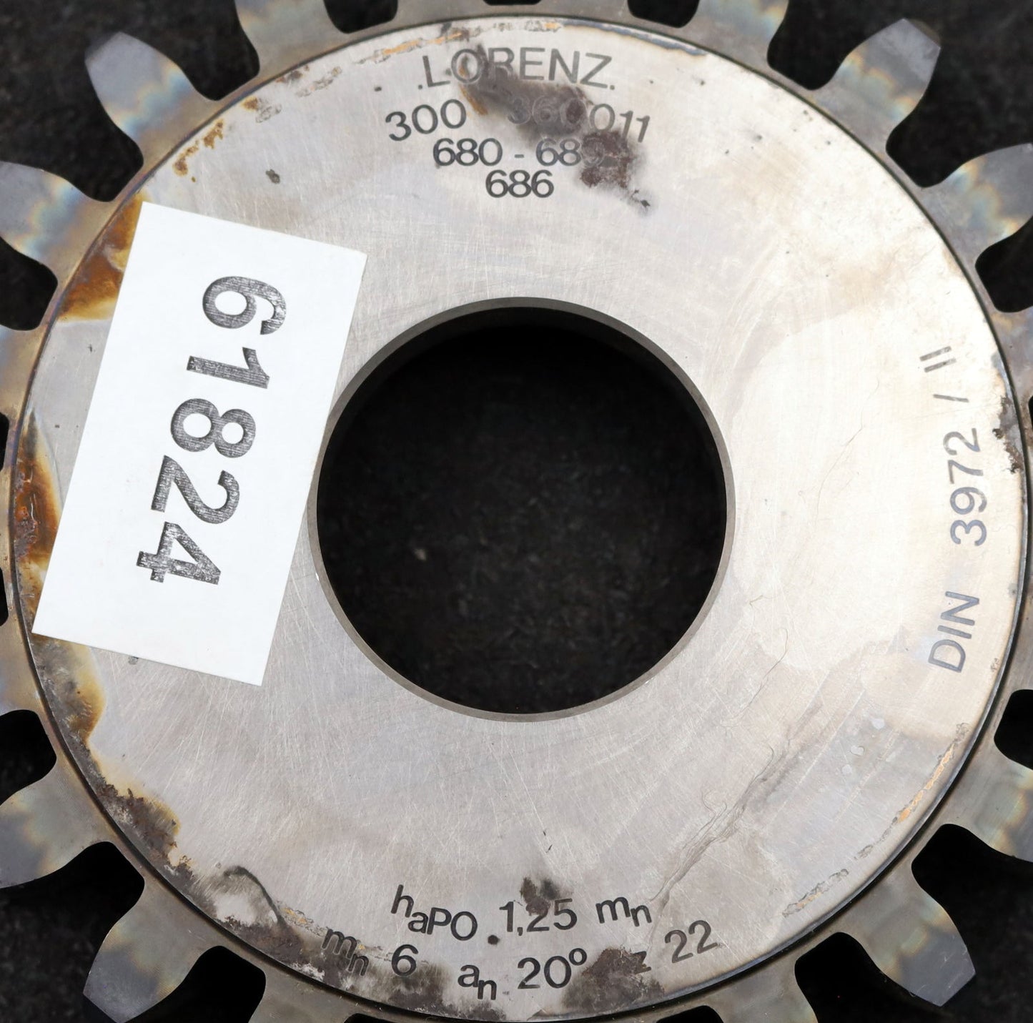 Bild des Artikels LORENZ-Scheibenschneidrad-gear-shaper-m=-5mm-EGW=-20°-Z=-22-haP0-1,25mn