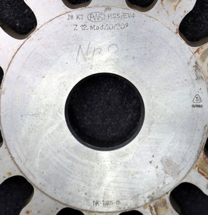 Bild des Artikels PWS-Scheibenschneidrad-gear-shaper-m=-10mm-EGW=-20°-Z=-12-hk-1,25m-BP-II