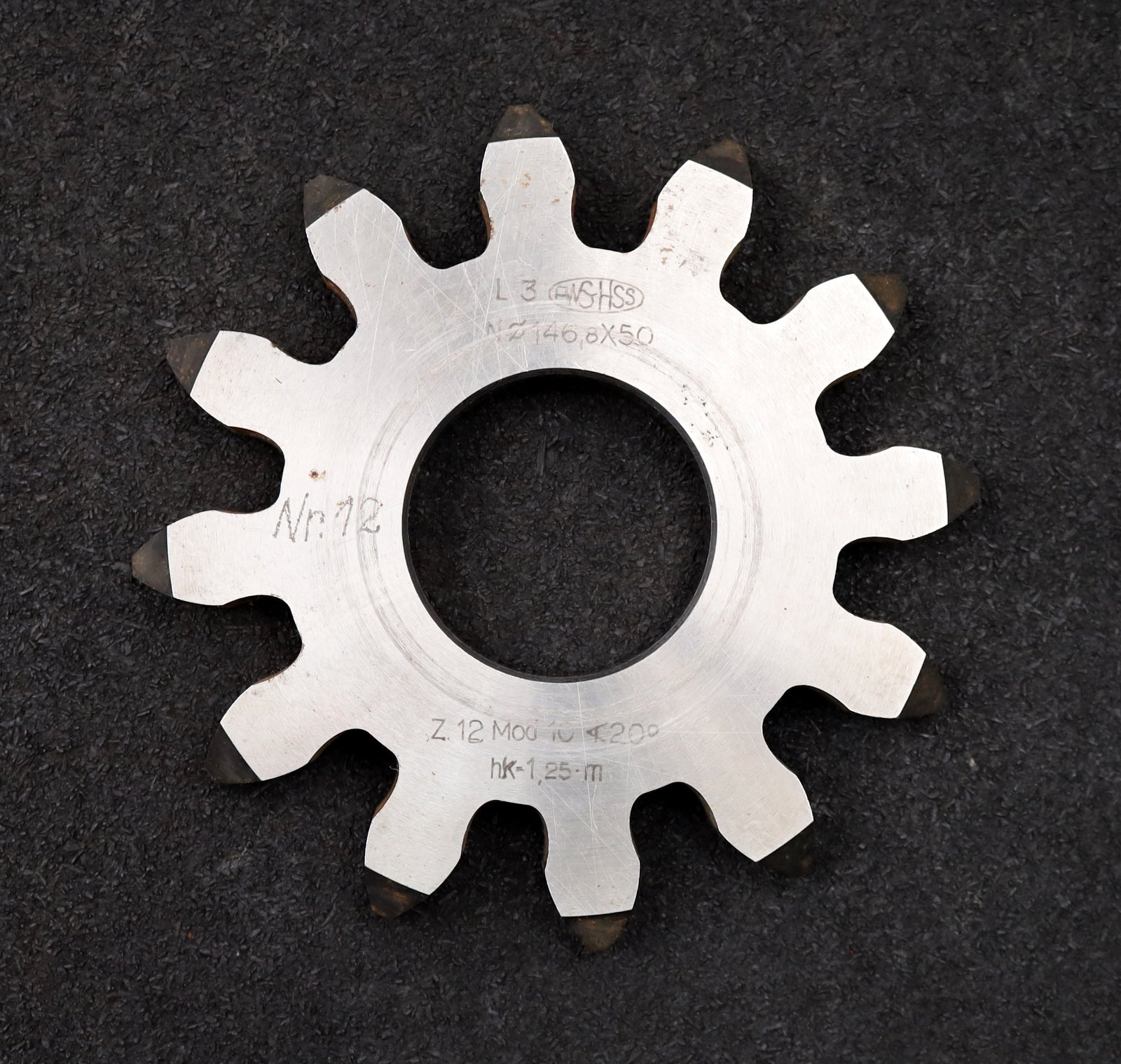 Bild des Artikels PWS-Scheibenschneidrad-gear-shaper-m=-10mm-EGW=-20°-Z=-12-Ø145x15xØ-50mm