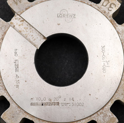 Bild des Artikels LORENZ-Scheibenschneidrad-gear-shaper-m=-10mm-EGW-20°-Z=-14-ha0=-0,35m