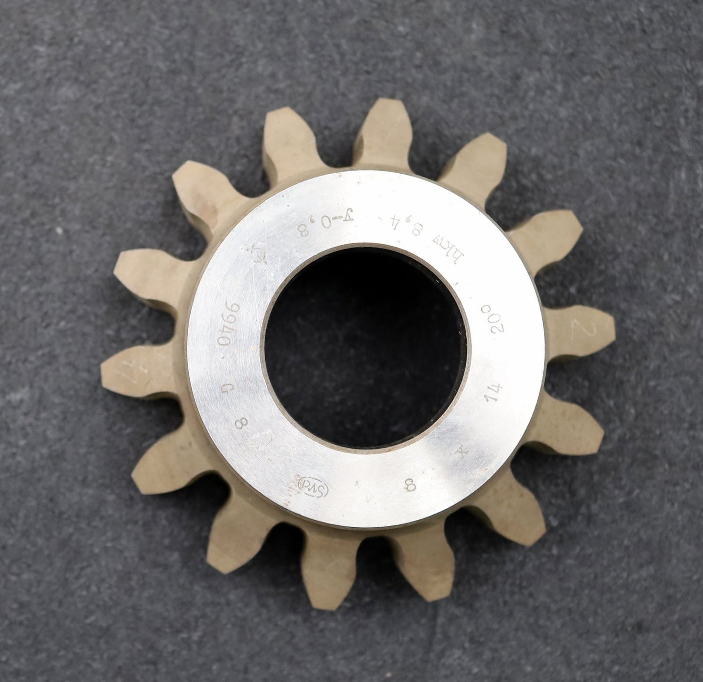 Bild des Artikels PWS-Glockenschneidrad-gear-shaper-m=-8mm-EGW-20°-Z=-14-hkw-8,4-Ø130x48xØ-1-3/4"