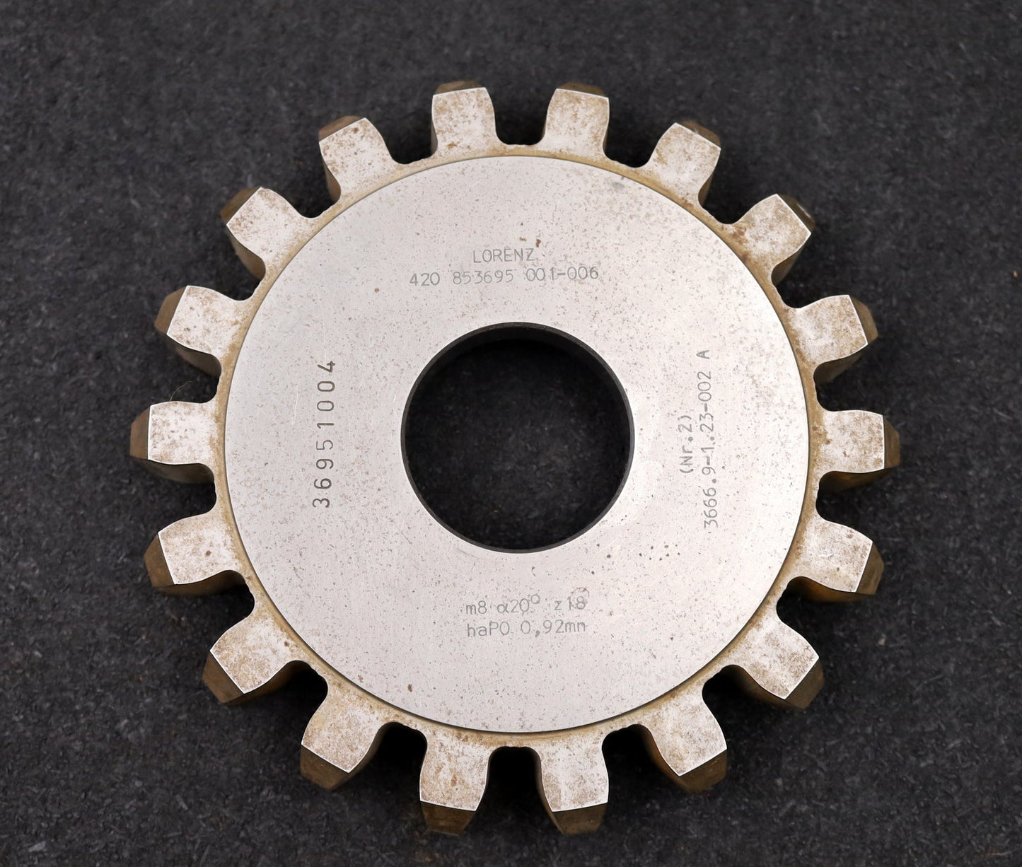 Bild des Artikels LORENZ-Scheibenschneidrad-gear-shaper-m=-8mm-EGW=-20°-Z=-18-Ø160-x-24-x-Ø-1-3/4"