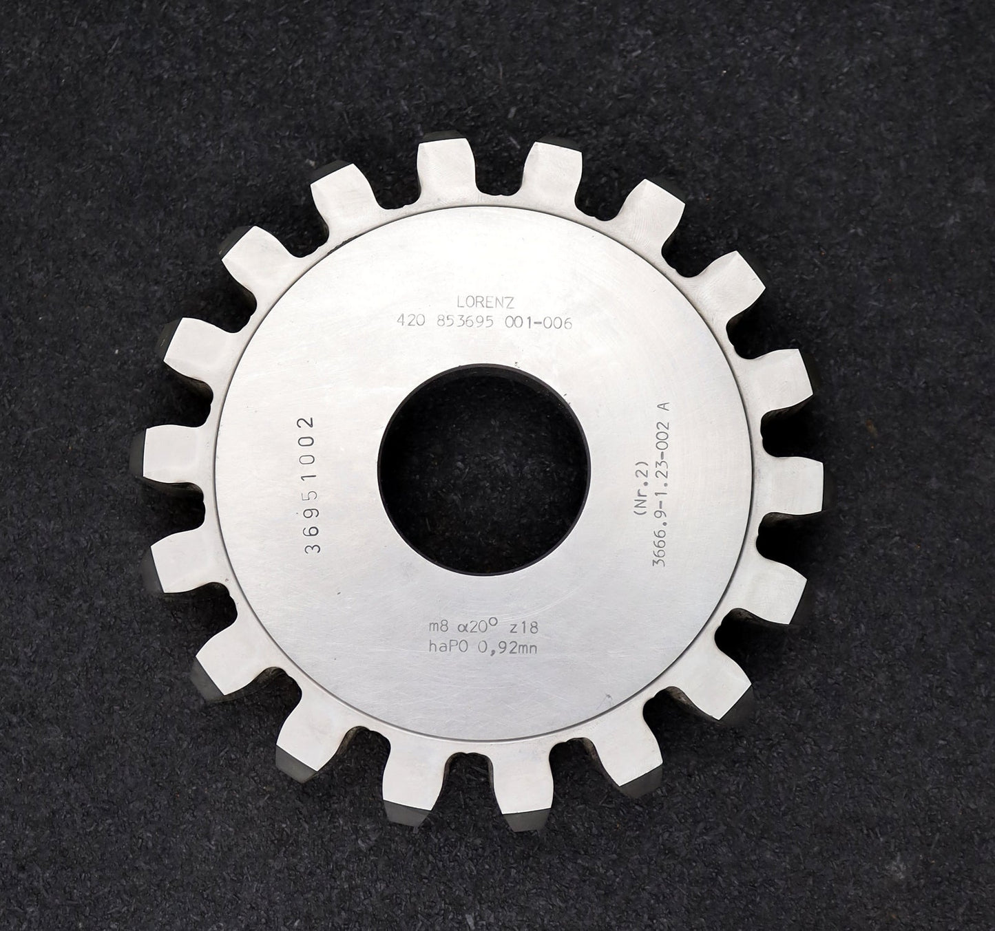 Bild des Artikels LORENZ-Scheibenschneidrad-gear-shaper-m=-8mm-EGW=-20°-Z=-18-haP0-0,92mn